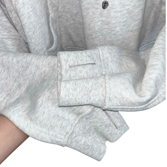 Lululemon Scuba Oversized 1/2 Zip Hoodie, Hthrd Core Ultra Light Grey, Sz. M/L - Picture 8 of 16